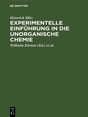 cover image of Experimentelle Einführung in die unorganische Chemie